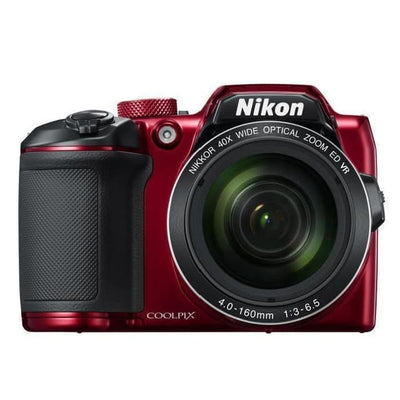 Coolpix B500-bryggkamera – Röd + Nikon Nikkor 40x vidvinkel optisk zoom ED VR 22,5–900 mm f/3–6,5 f/3–6,5