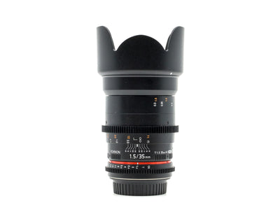 Rokinon 35mm T1.5 Cine DS - Canon EF-fattning