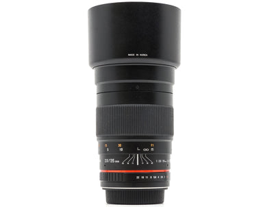Samyang 135mm f/2 ED UMC - Canon EF-fattning