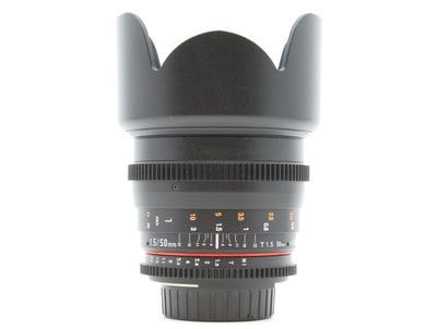 Samyang 50mm T1.5 VDSLR AS UMC - Nikon-fattning