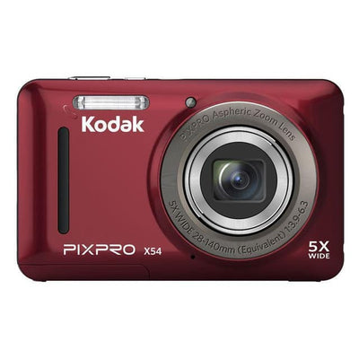PIXPRO X54 Compact Camera - Red + Kodak PIXPRO Aspheric Zoom 28-140 mm f/3.9-6.3 f/3.9-6.3