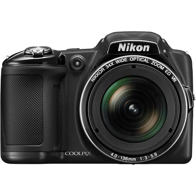 Nikon Coolpix L830-bryggkamera – Svart + Nikon Nikkor 34x vidvinkel optisk zoom ED VR 22,5–765 mm f/3–5,9 · imagen principal
