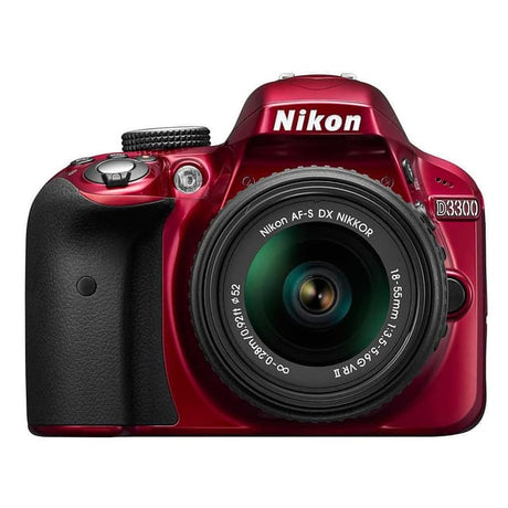 SLR D3300 - Red + Nikon AF-S DX Nikkor 18-55mm f/3.5-5.6 G VR f/3.5-5.6 