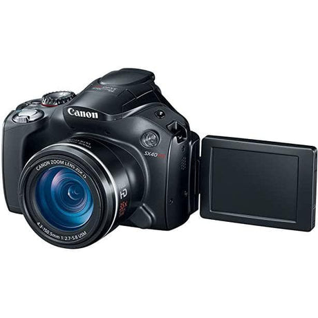 Canon PowerShot SX40 HS-kamera – Svart + Canon-zoomobjektiv 24–840 mm f/2,7–5,8