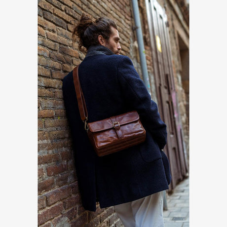 Väska i Paris Cognac-läder för kamera