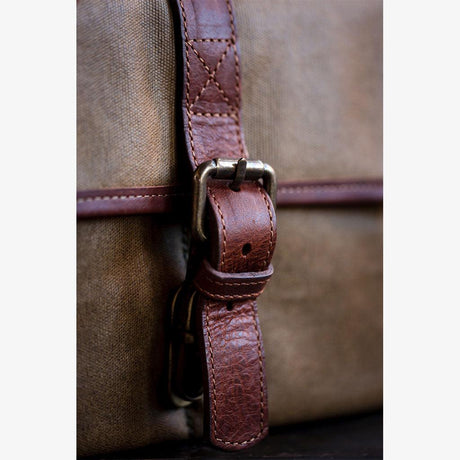 París Olive Green Waxed Canvas Camera Bag