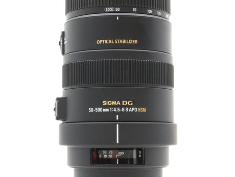Sigma 50-500mm f/4-6.3 APO DG HSM - Sigma SA-fattning