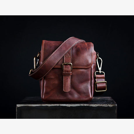 Bolsa para cámara de cuero coñac Berlin
