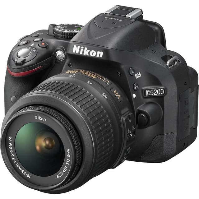 SLR D5200 - Svart + Nikon AF-S DX Nikkor 18-55mm f/3.5-5.6G ED VR f/3.5-5.6 · imagen principal