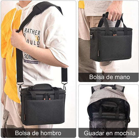 FOSOTO Shockproof Waterproof DSLR SLR Camera Case Bag Shoulder Bag for 1 Camera, 1 or 2 Lenses and Photo Accessories for Canon 700D 1200D 600D, Nikon Sony a7 II a6400, Panasonic 