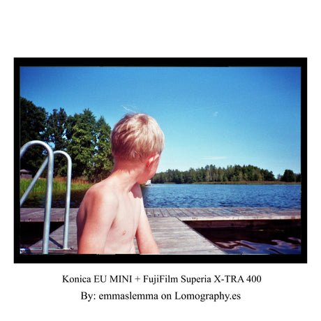 Konica EU Mini (grå version) – 35 mm kompakt filmkamera